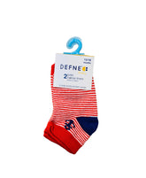 2 Pair Trainer Liners Socks Set in Blue Stipe